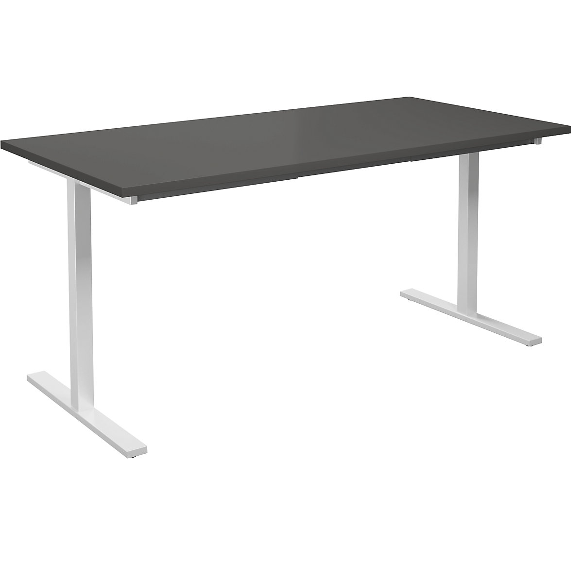DUO-T multi-purpose desk, straight tabletop, WxD 1600 x 800 mm, dark grey, white-11