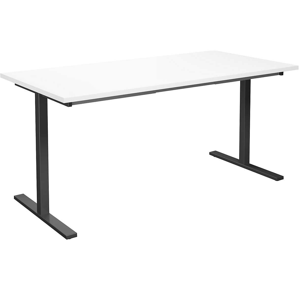 DUO-T multi-purpose desk, straight tabletop, WxD 1600 x 800 mm, white, black-4