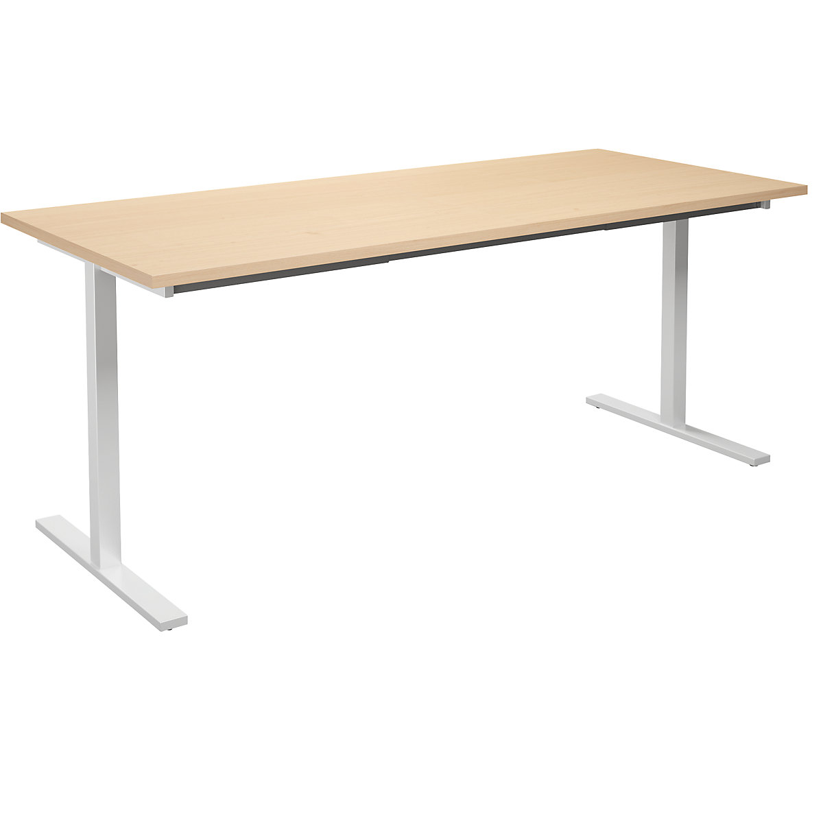 DUO-T multi-purpose desk, straight tabletop, WxD 1800 x 800 mm, birch, white-2