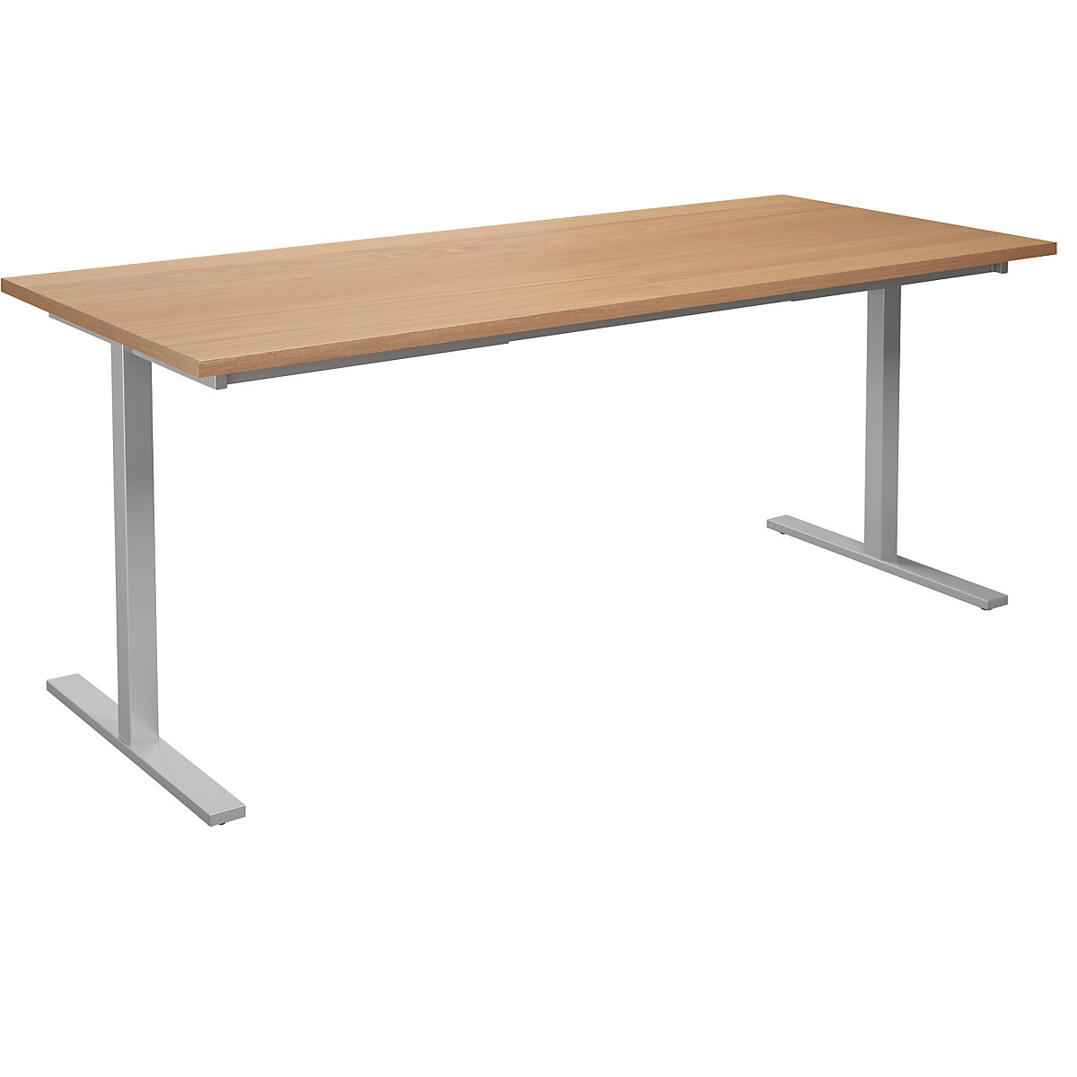 DUO-T multi-purpose desk, straight tabletop, WxD 1800 x 800 mm, beech, silver-7