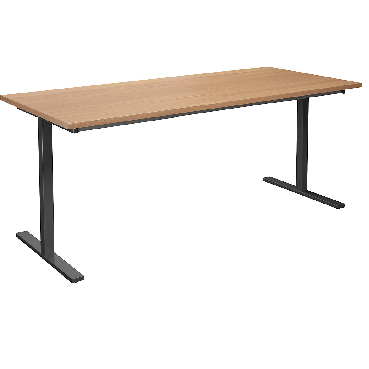 DUO-T multi-purpose desk, straight tabletop, WxD 1800 x 800 mm, beech, black-11