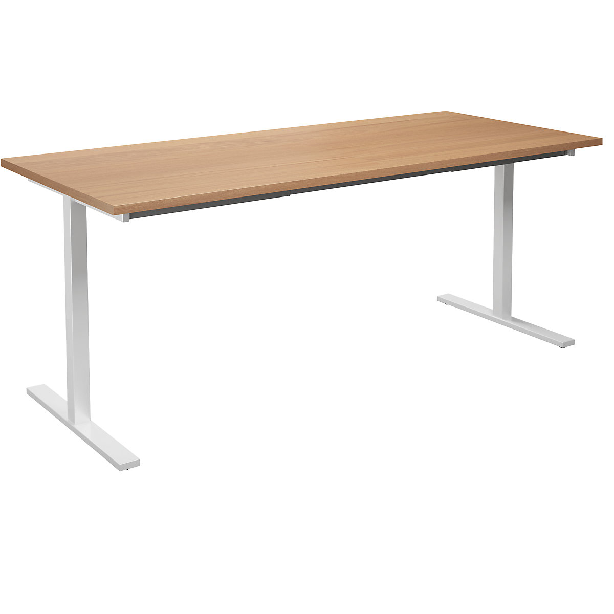 DUO-T multi-purpose desk, straight tabletop, WxD 1800 x 800 mm, beech, white-17