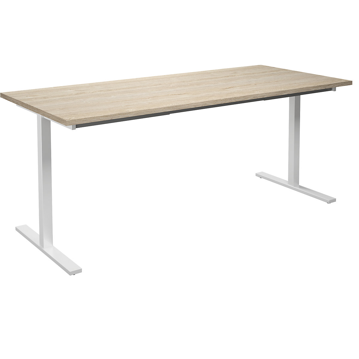 DUO-T multi-purpose desk, straight tabletop, WxD 1800 x 800 mm, oak, white-5
