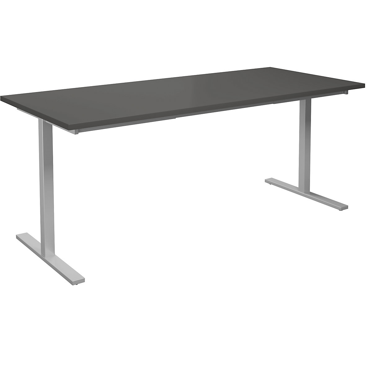DUO-T multi-purpose desk, straight tabletop, WxD 1800 x 800 mm, dark grey, silver-10