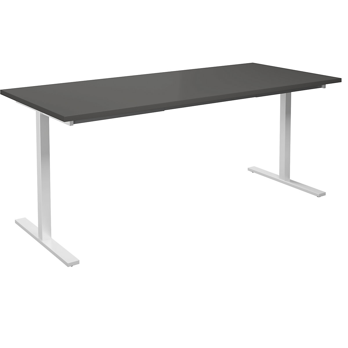 DUO-T multi-purpose desk, straight tabletop, WxD 1800 x 800 mm, dark grey, white-1