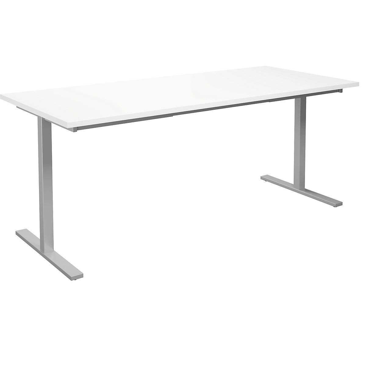 DUO-T multi-purpose desk, straight tabletop, WxD 1800 x 800 mm, white, silver-12