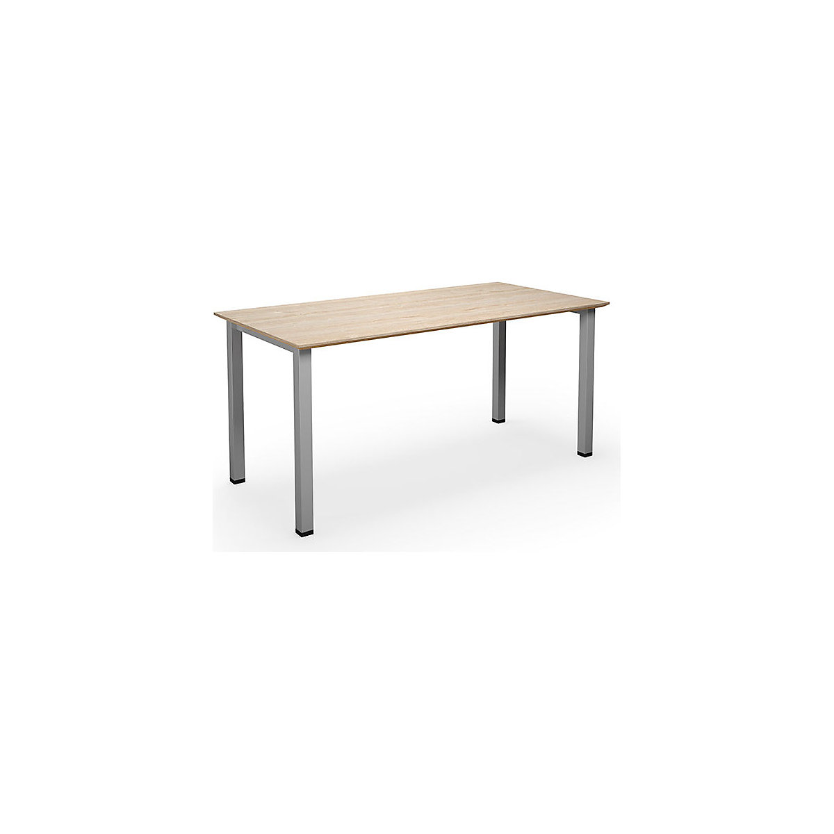 DUO-U Trend multi-purpose desk, straight tabletop, WxD 1400 x 800 mm, oak, silver-4