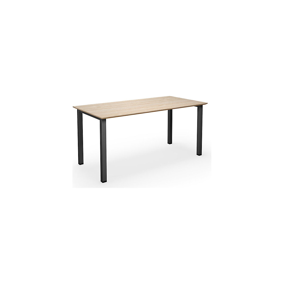 DUO-U Trend multi-purpose desk, straight tabletop, WxD 1600 x 800 mm, oak, black-2