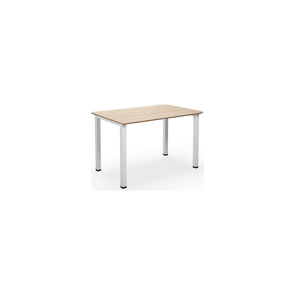 DUO-U Trend multi-purpose desk, straight tabletop, rounded corners, WxD 1200 x 800 mm, oak, white-1