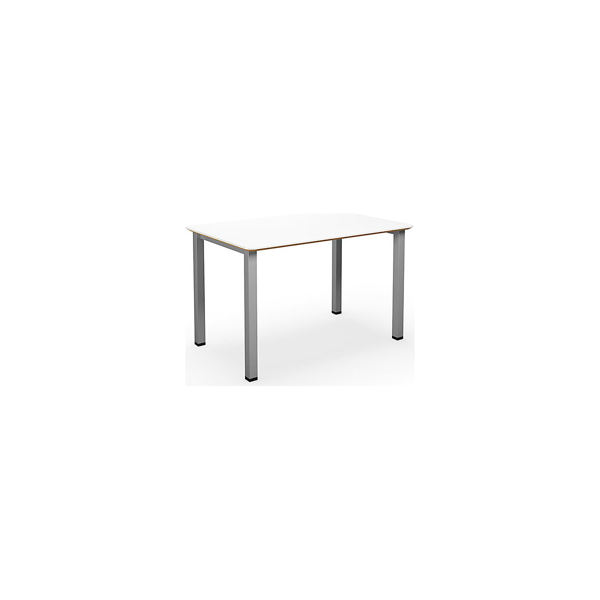 DUO-U Trend multi-purpose desk, straight tabletop, rounded corners, WxD 1200 x 800 mm, white, silver-4