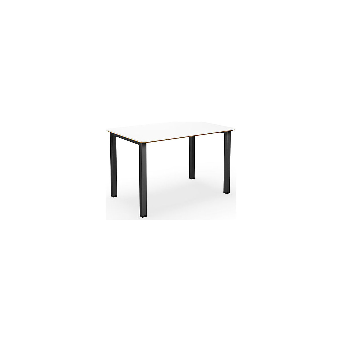 DUO-U Trend multi-purpose desk, straight tabletop, rounded corners, WxD 1200 x 800 mm, white, black-2