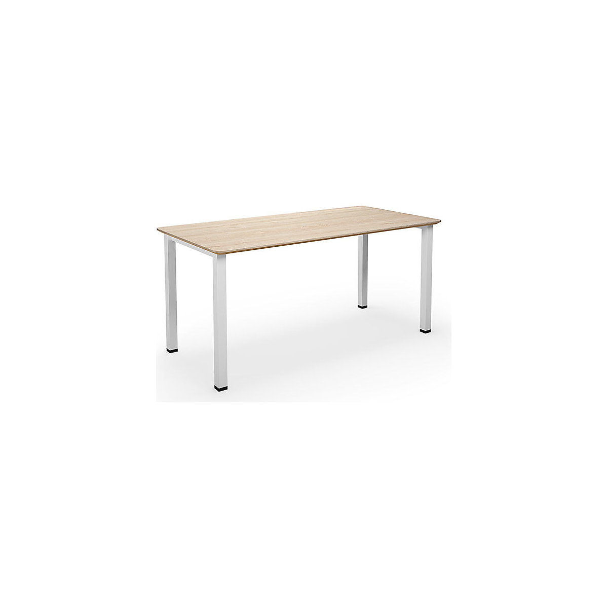 DUO-U Trend multi-purpose desk, straight tabletop, rounded corners, WxD 1400 x 800 mm, oak, white-4