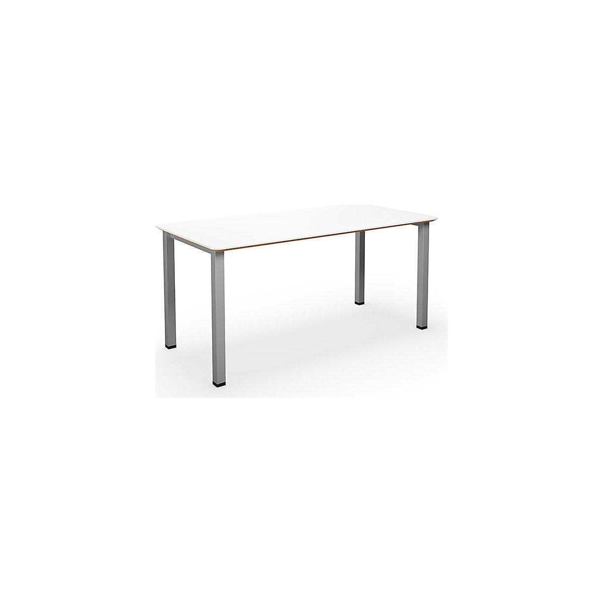 DUO-U Trend multi-purpose desk, straight tabletop, rounded corners, WxD 1600 x 800 mm, white, silver-5