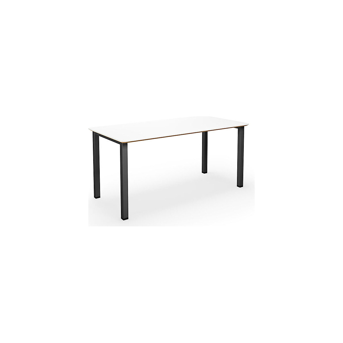 DUO-U Trend multi-purpose desk, straight tabletop, rounded corners, WxD 1400 x 800 mm, white, black-3