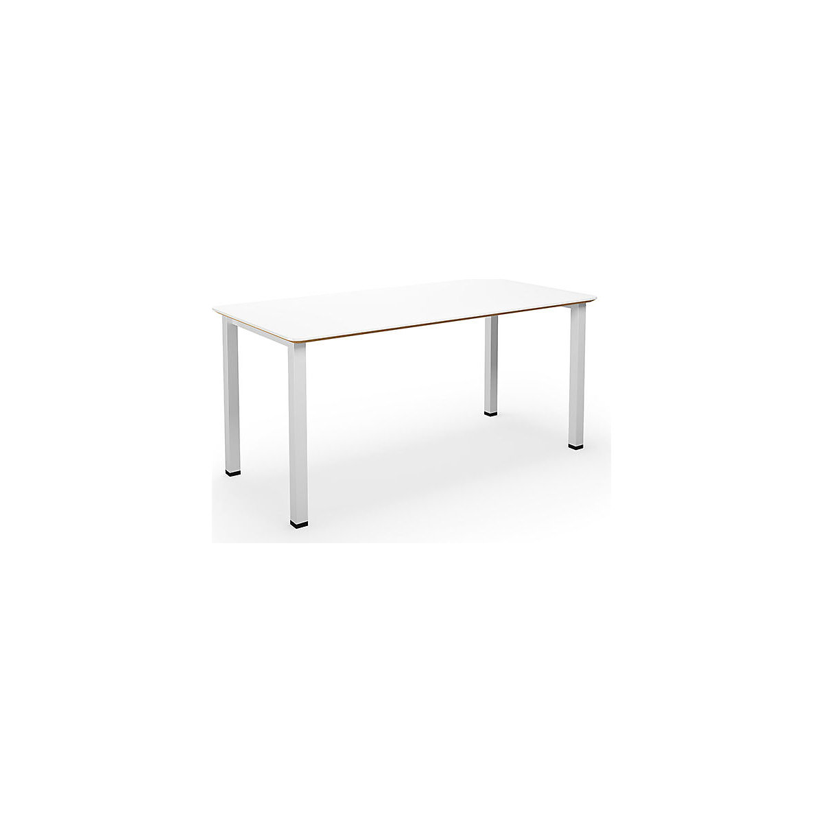 DUO-U Trend multi-purpose desk, straight tabletop, rounded corners, WxD 1600 x 800 mm, white, white-4