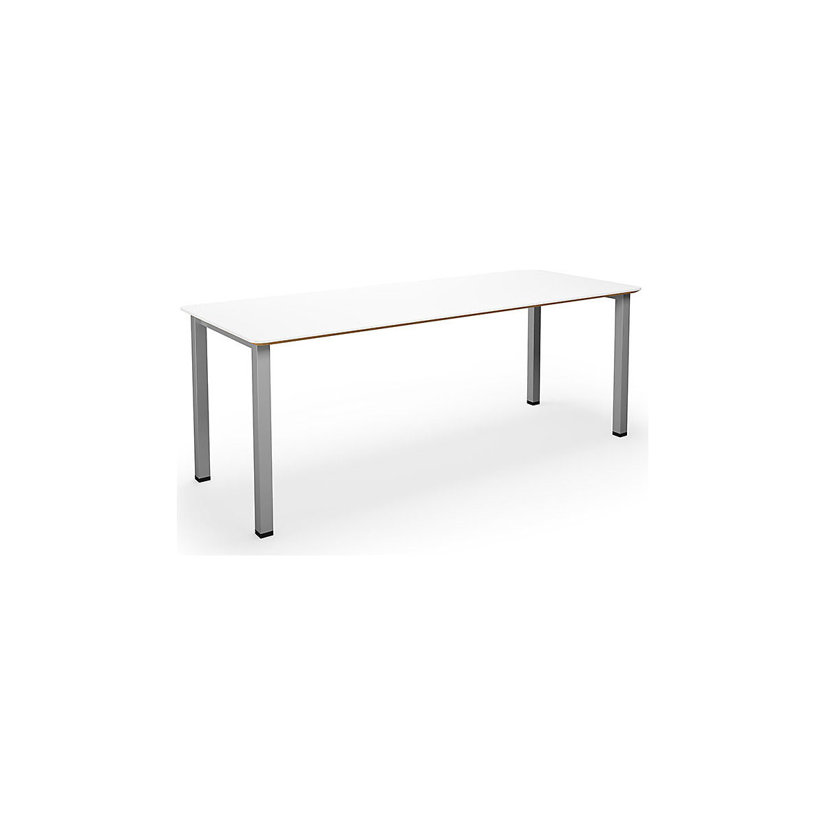DUO-U Trend multi-purpose desk, straight tabletop, rounded corners, WxD 2000 x 800 mm, white, silver-5