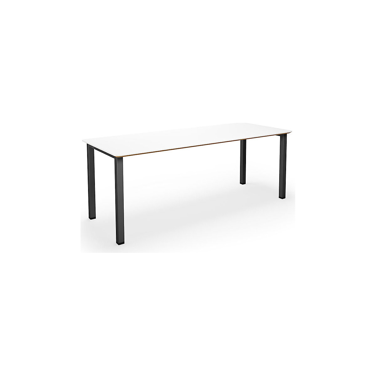 DUO-U Trend multi-purpose desk, straight tabletop, rounded corners, WxD 1800 x 800 mm, white, black-2