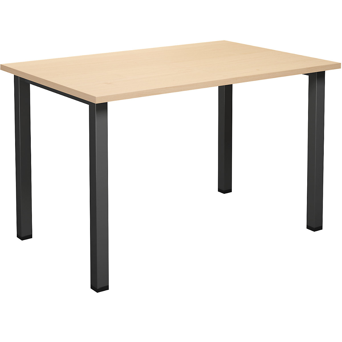DUO-U multi-purpose desk, straight tabletop, WxD 1200 x 800 mm, birch, black-6
