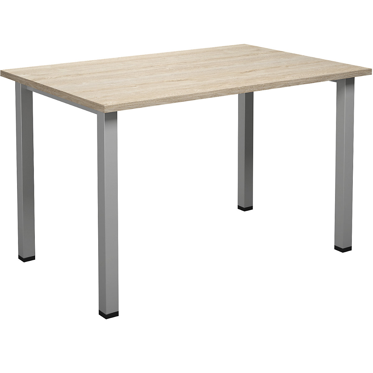 DUO-U multi-purpose desk, straight tabletop, WxD 1200 x 800 mm, oak, silver-10