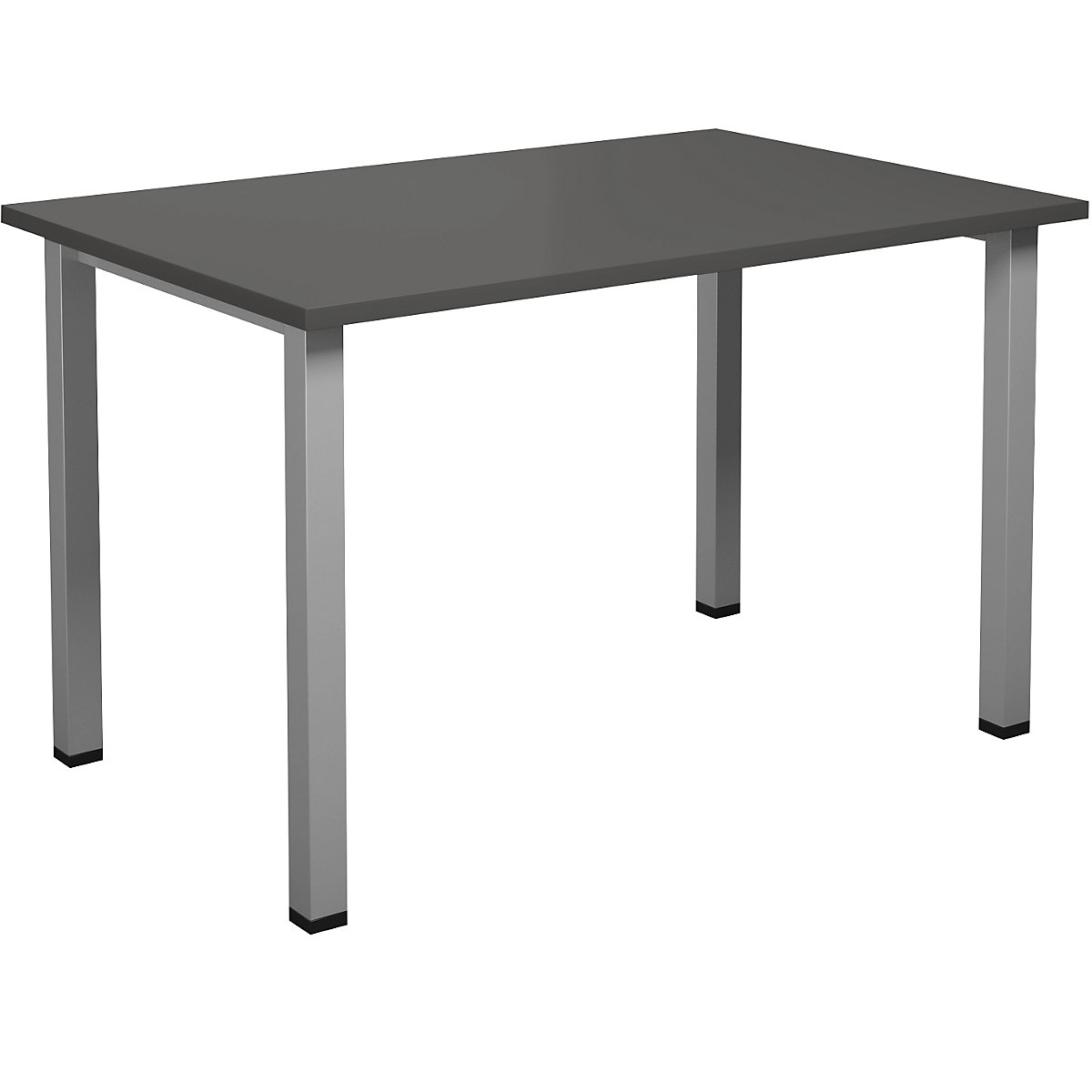 DUO-U multi-purpose desk, straight tabletop, WxD 1200 x 800 mm, dark grey, silver-1