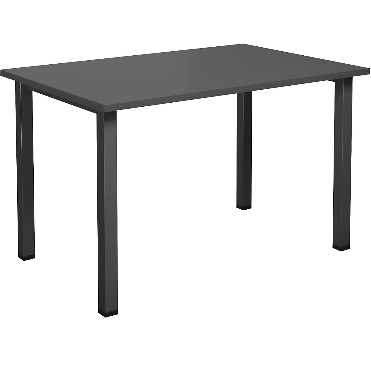 DUO-U multi-purpose desk, straight tabletop, WxD 1200 x 800 mm, dark grey, black-9