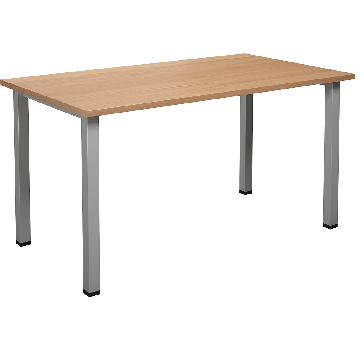 DUO-U multi-purpose desk, straight tabletop, WxD 1400 x 800 mm, beech, silver-6