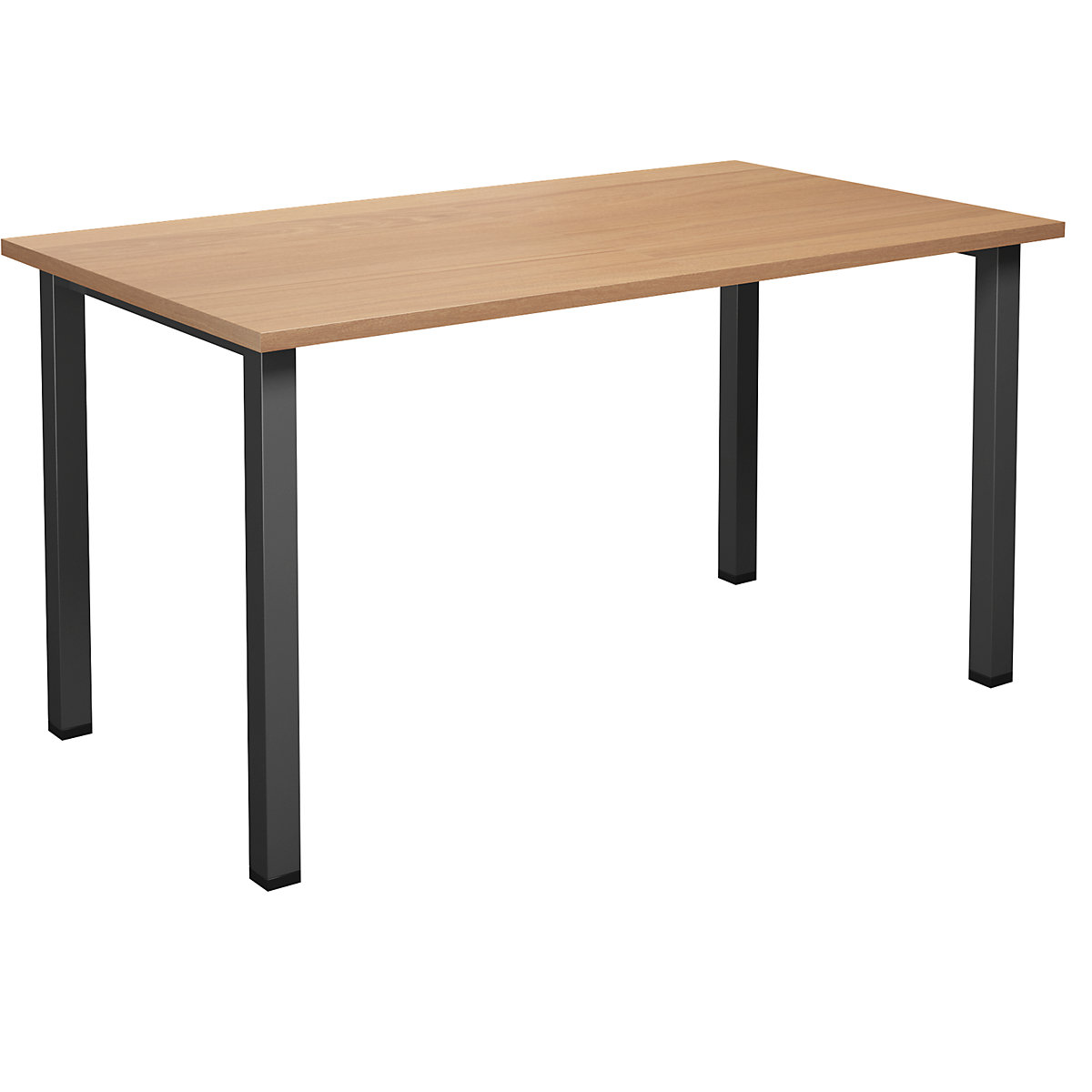 DUO-U multi-purpose desk, straight tabletop, WxD 1400 x 800 mm, beech, black-2