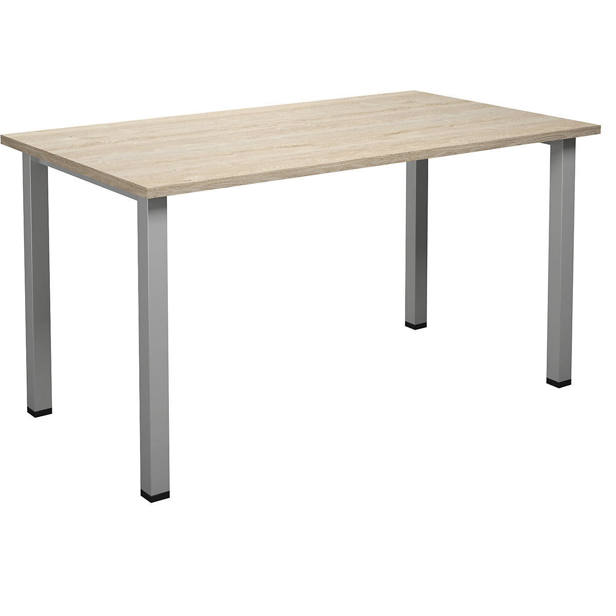 DUO-U multi-purpose desk, straight tabletop, WxD 1400 x 800 mm, oak, silver-11