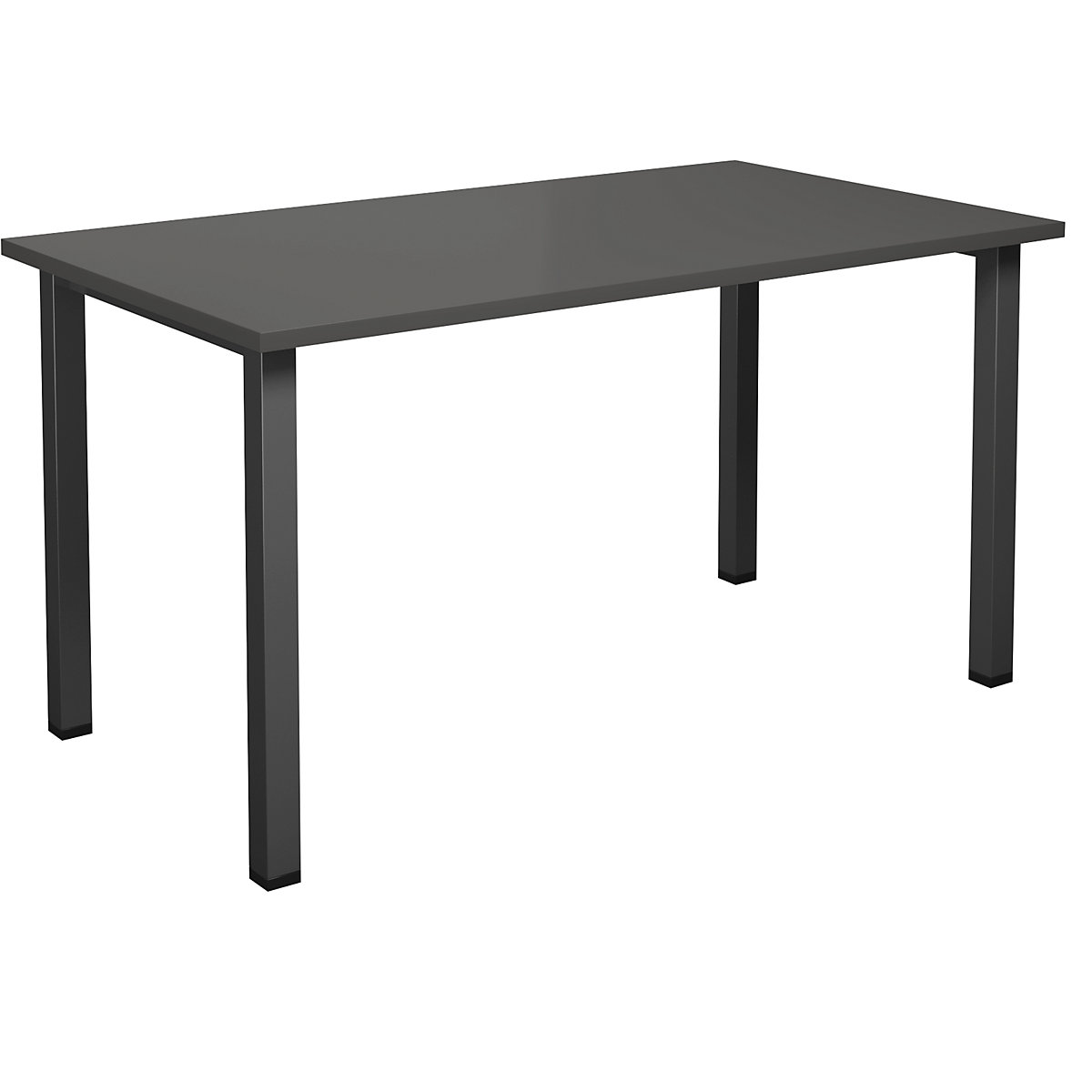 DUO-U multi-purpose desk, straight tabletop, WxD 1400 x 800 mm, dark grey, black-10