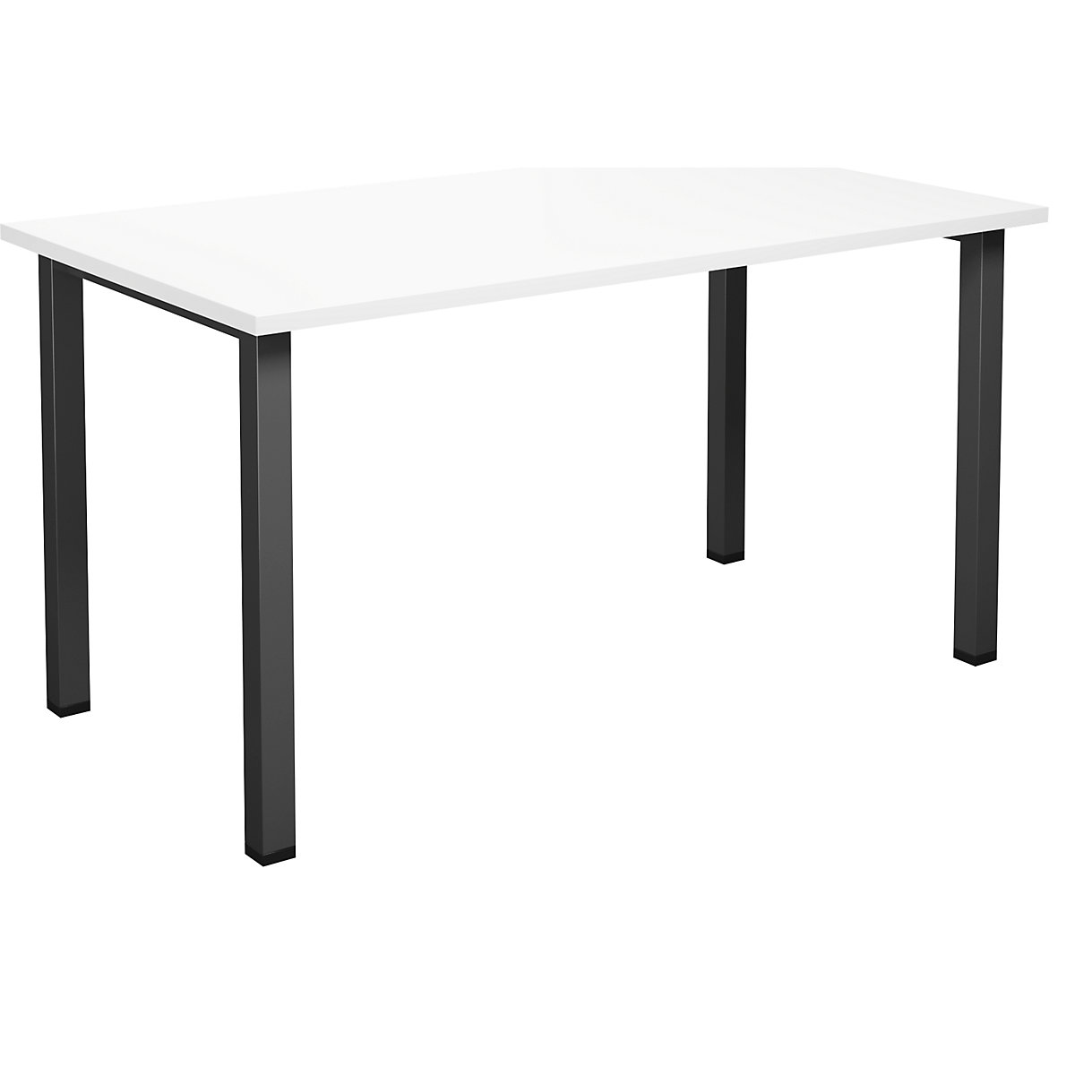 DUO-U multi-purpose desk, straight tabletop, WxD 1400 x 800 mm, white, black-17