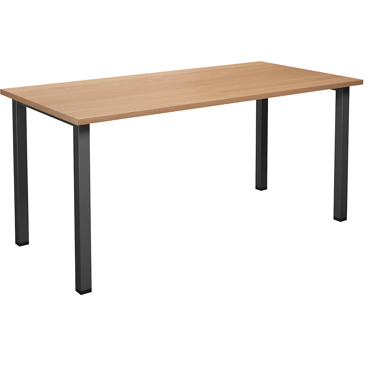 DUO-U multi-purpose desk, straight tabletop, WxD 1600 x 800 mm, beech, black-16
