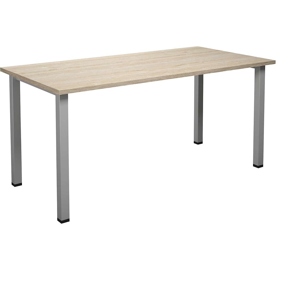 DUO-U multi-purpose desk, straight tabletop, WxD 1600 x 800 mm, oak, silver-8