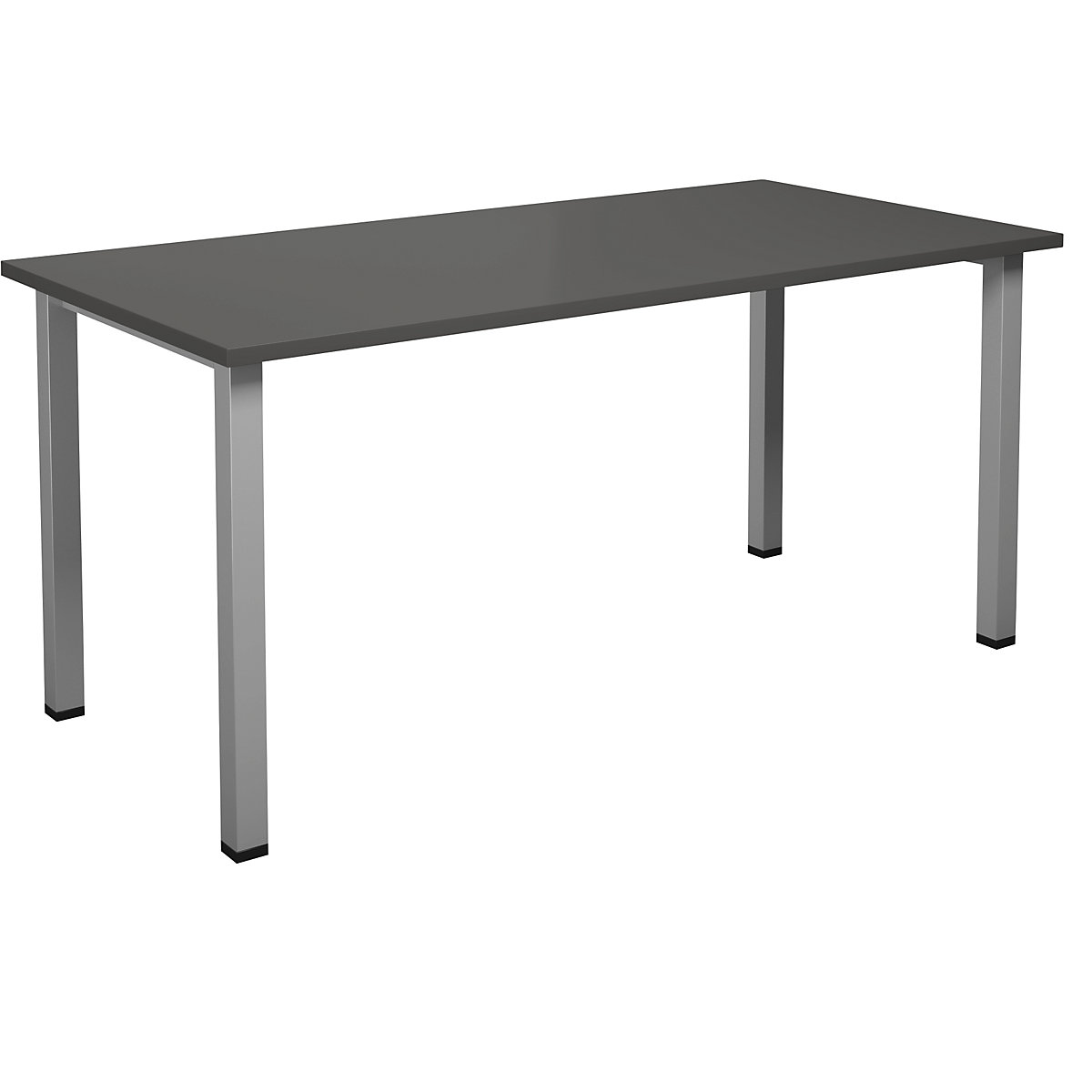 DUO-U multi-purpose desk, straight tabletop, WxD 1600 x 800 mm, dark grey, silver-9