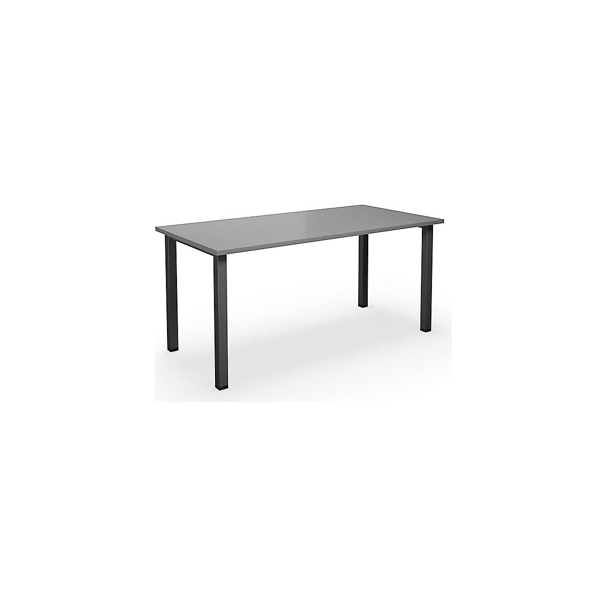 DUO-U multi-purpose desk, straight tabletop, WxD 1600 x 800 mm, light grey, black-4