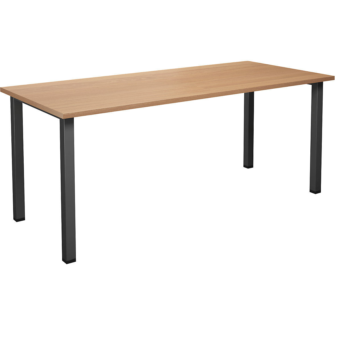 DUO-U multi-purpose desk, straight tabletop, WxD 1800 x 800 mm, beech, black-3