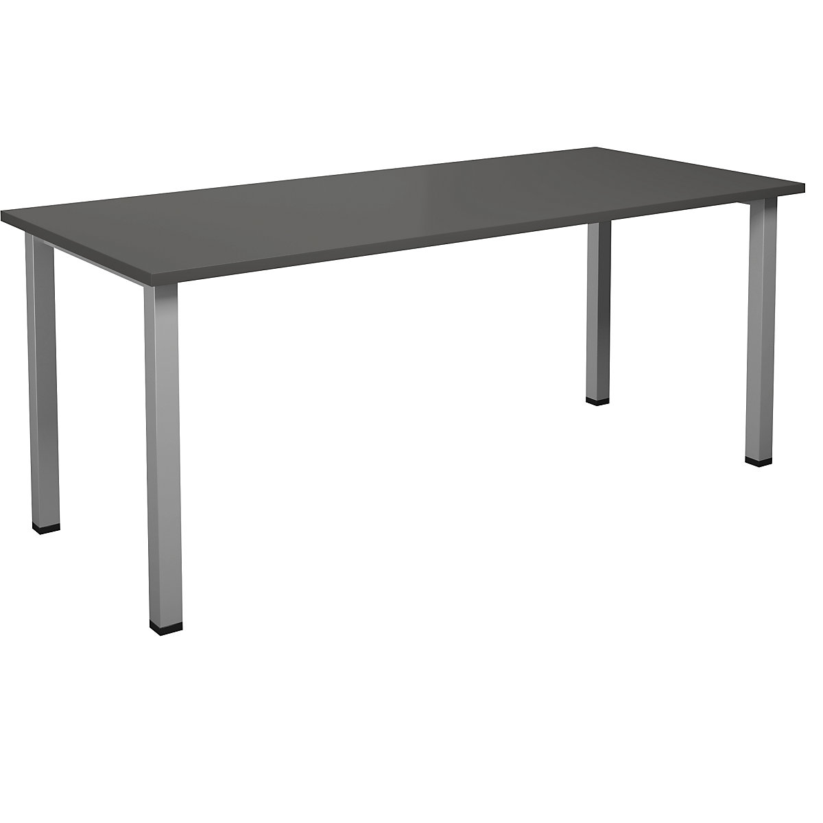 DUO-U multi-purpose desk, straight tabletop, WxD 1800 x 800 mm, dark grey, silver-1
