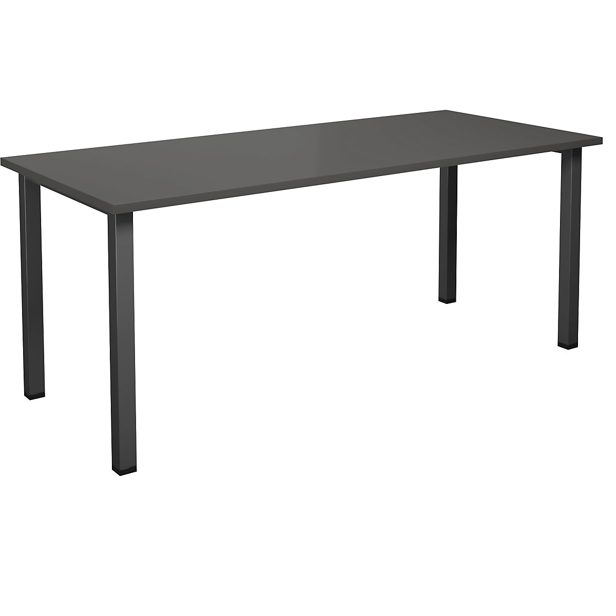 DUO-U multi-purpose desk, straight tabletop, WxD 1800 x 800 mm, dark grey, black-11