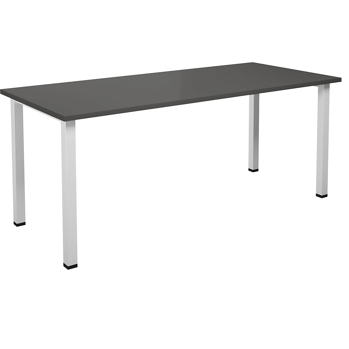 DUO-U multi-purpose desk, straight tabletop, WxD 1800 x 800 mm, dark grey, white-4