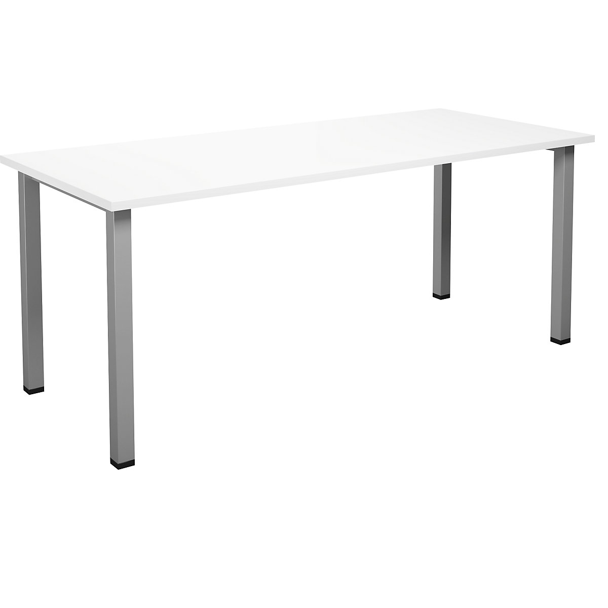 DUO-U multi-purpose desk, straight tabletop, WxD 1800 x 800 mm, white, silver-2