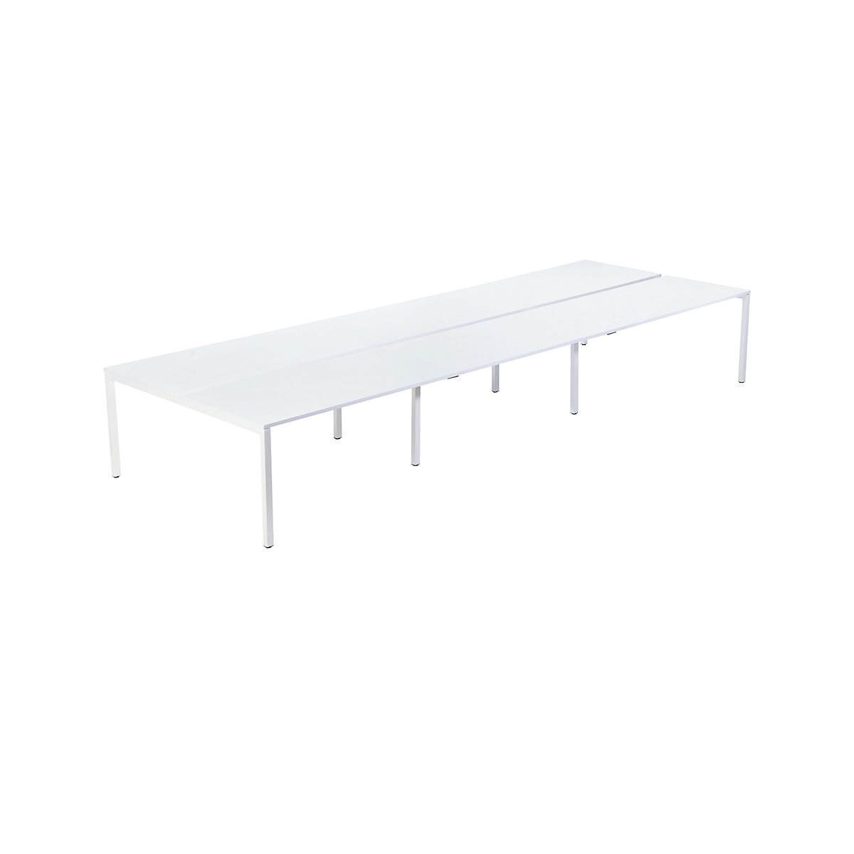 Desk for teams of six, width 1200 / 3600 mm, depth 600 / 1260 mm, white-3