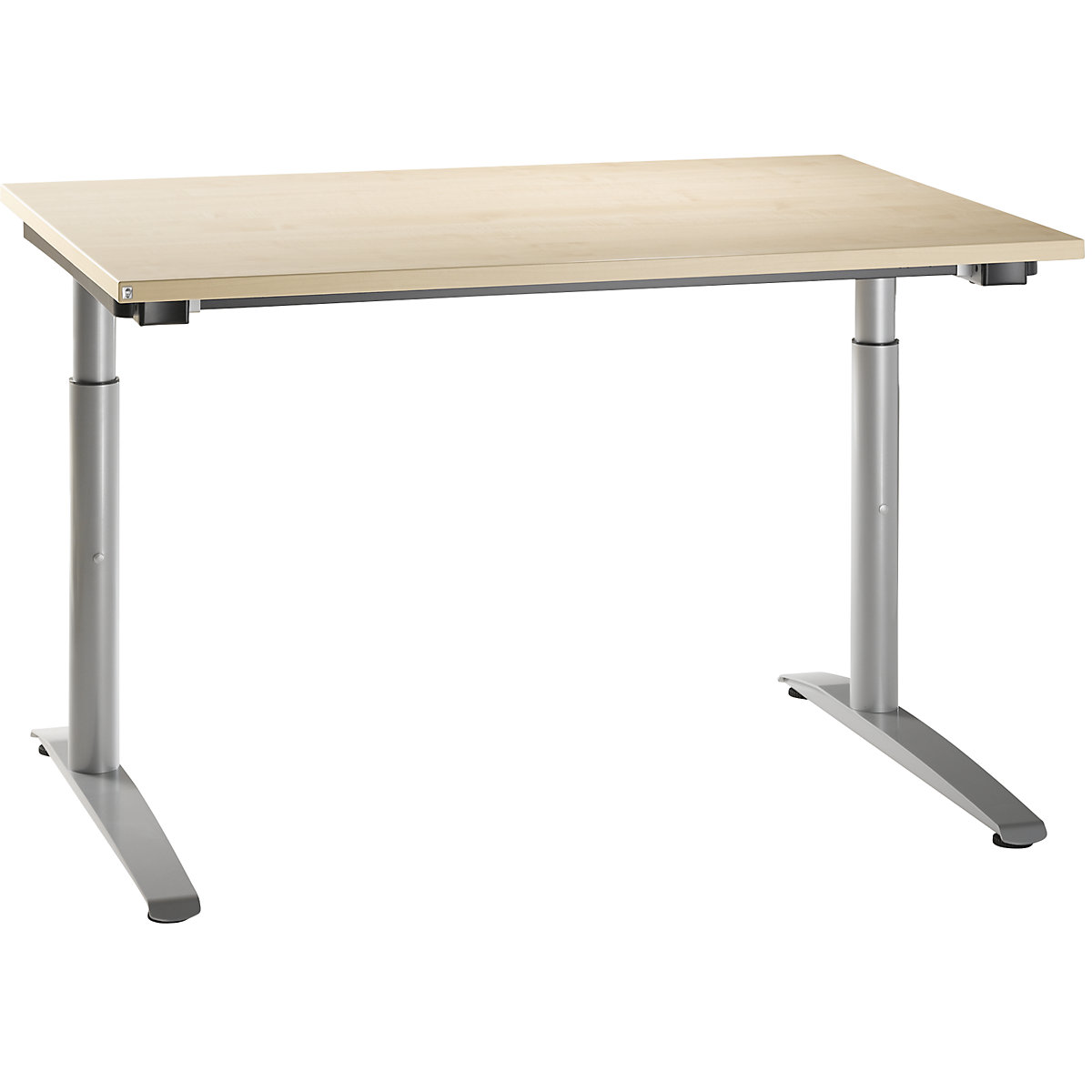 Desk with C-foot frame HANNA, height adjustable 650 – 850 mm, width 1200 mm, maple finish-5
