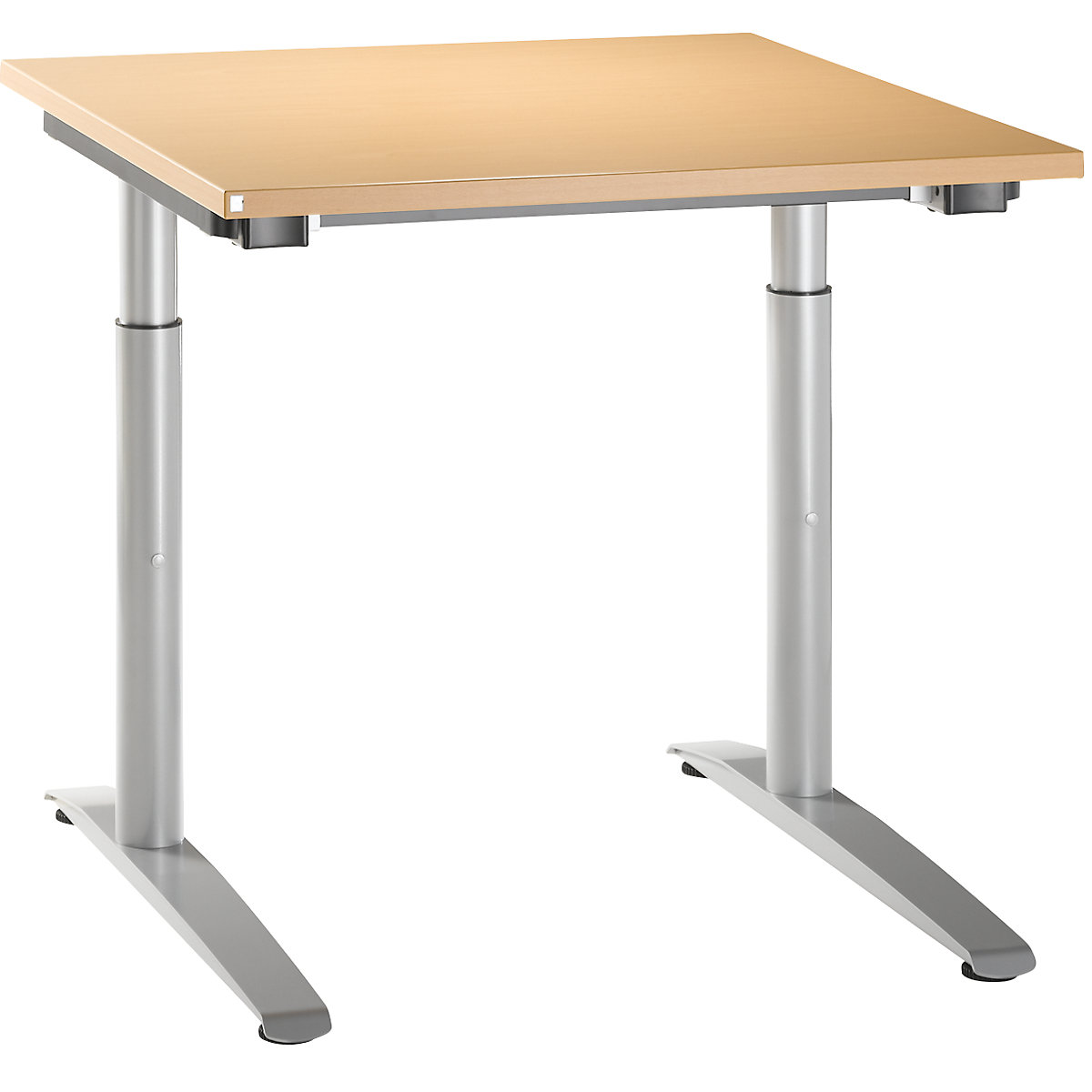 Desk with C-foot frame HANNA, height adjustable 650 – 850 mm, width 800 mm, beech finish-6