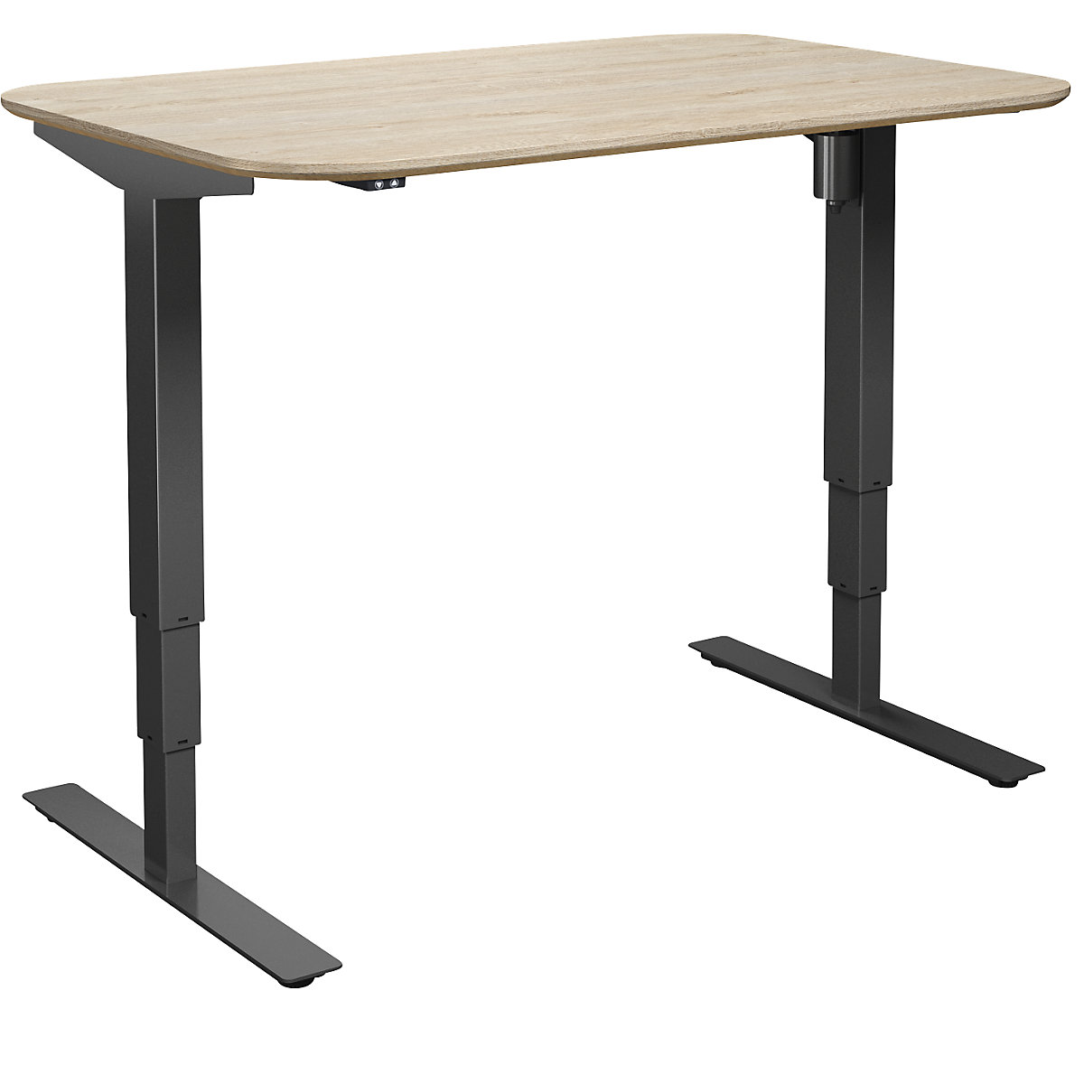 Atlanta Trend desk, electrically height adjustable, straight, rounded corners, WxD 1200 x 800 mm, oak/black-6