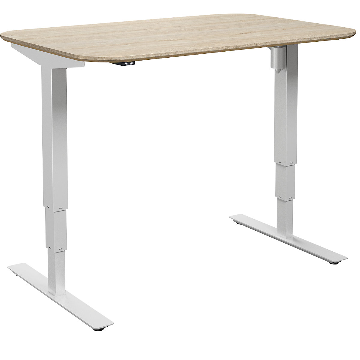 Atlanta Trend desk, electrically height adjustable, straight, rounded corners, WxD 1200 x 800 mm, oak/white-13