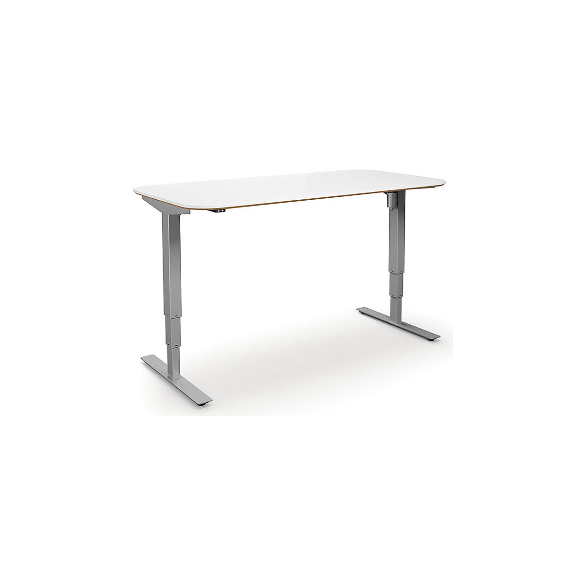 Atlanta Trend desk, electrically height adjustable, straight, rounded corners, WxD 1400 x 800 mm, white/silver-9
