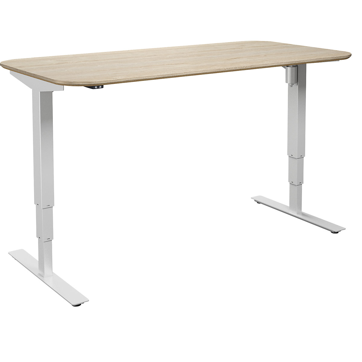 Atlanta Trend desk, electrically height adjustable, straight, rounded corners, WxD 1400 x 800 mm, oak/white-15