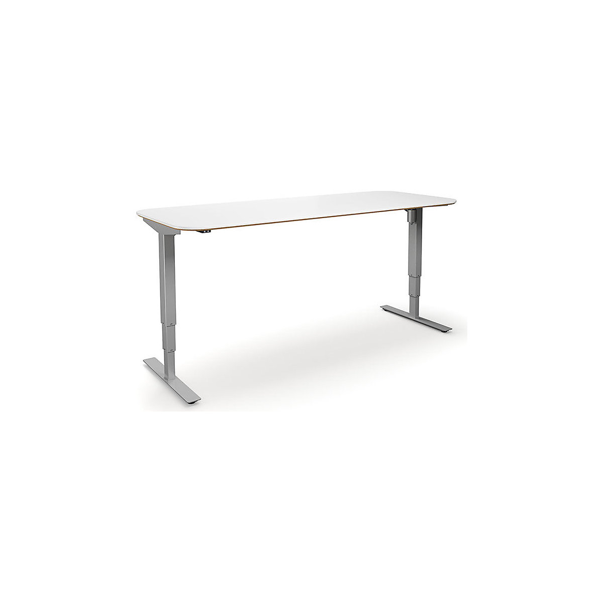 Atlanta Trend desk, electrically height adjustable, straight, rounded corners, WxD 1800 x 800 mm, white/silver-7
