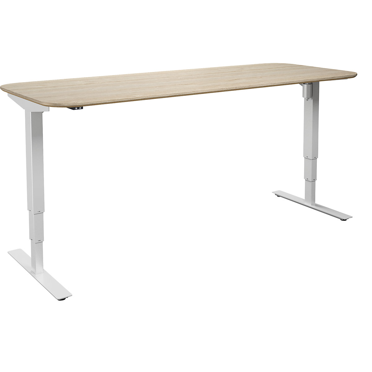 Atlanta Trend desk, electrically height adjustable, straight, rounded corners, WxD 1800 x 800 mm, oak/white-11