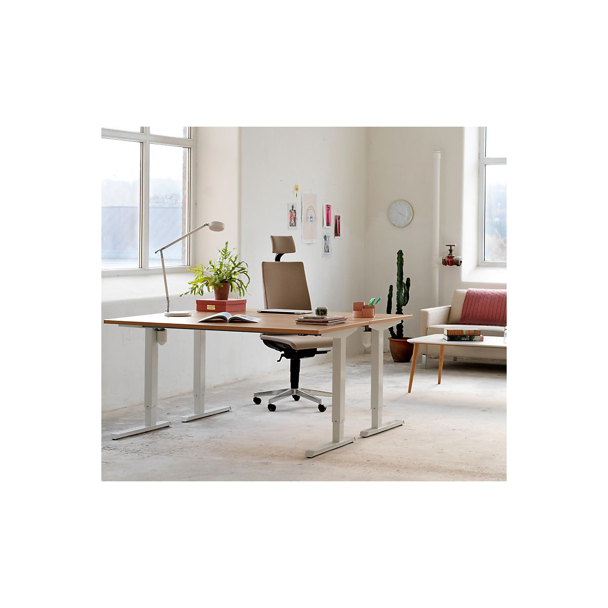 Venla desk, electrically height adjustable – eurokraft basic (Product illustration 7)-6