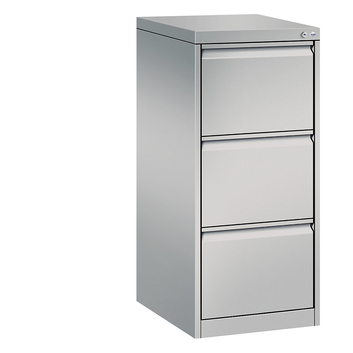 C+P – ACURADO index card cabinet, 1 track, 3 drawers, white aluminium